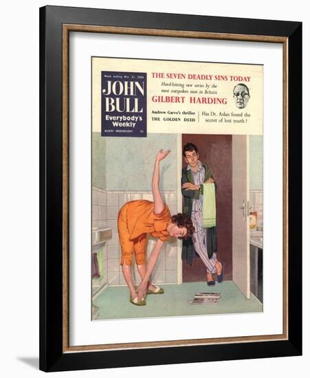 John Bull, Diets Slimming Weight Loss Exercise Keep Fit Magazine, UK, 1950-null-Framed Giclee Print