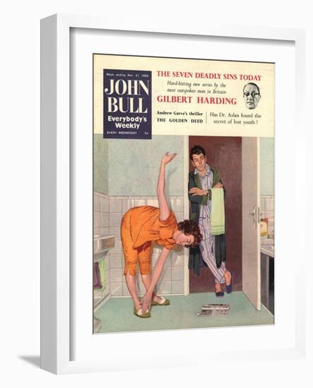 John Bull, Diets Slimming Weight Loss Exercise Keep Fit Magazine, UK, 1950-null-Framed Giclee Print