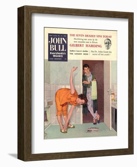 John Bull, Diets Slimming Weight Loss Exercise Keep Fit Magazine, UK, 1950-null-Framed Giclee Print