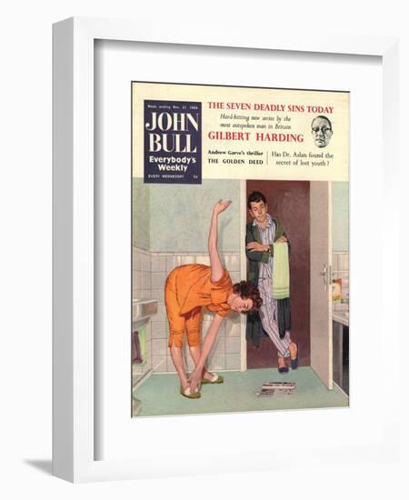 John Bull, Diets Slimming Weight Loss Exercise Keep Fit Magazine, UK, 1950-null-Framed Giclee Print