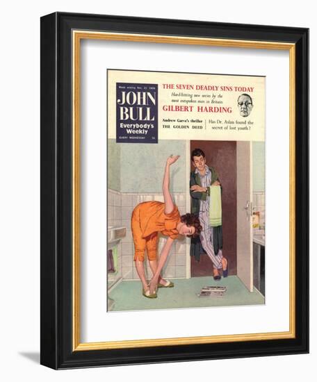 John Bull, Diets Slimming Weight Loss Exercise Keep Fit Magazine, UK, 1950-null-Framed Giclee Print