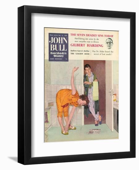 John Bull, Exercise Bathrooms Magazine, UK, 1950--Framed Giclee Print