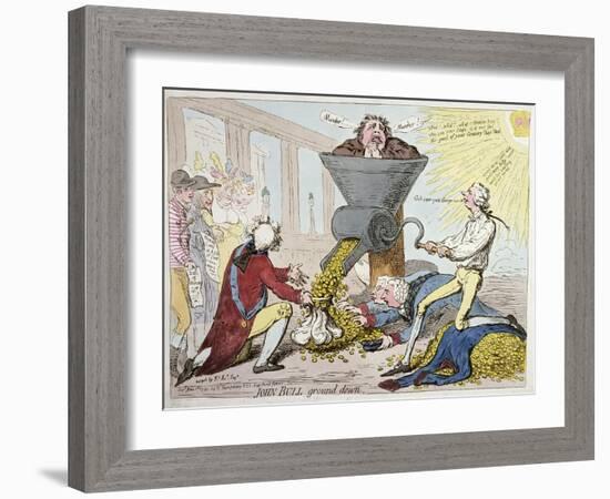 John Bull Ground Down, Published by Hannah Humphrey in 1795-James Gillray-Framed Giclee Print