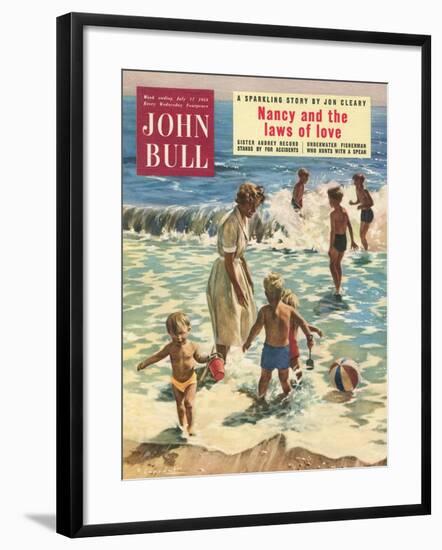 John Bull, Holiday Beaches, Paddling Inflatables, Beach Balls Magazine, UK, 1950-null-Framed Giclee Print