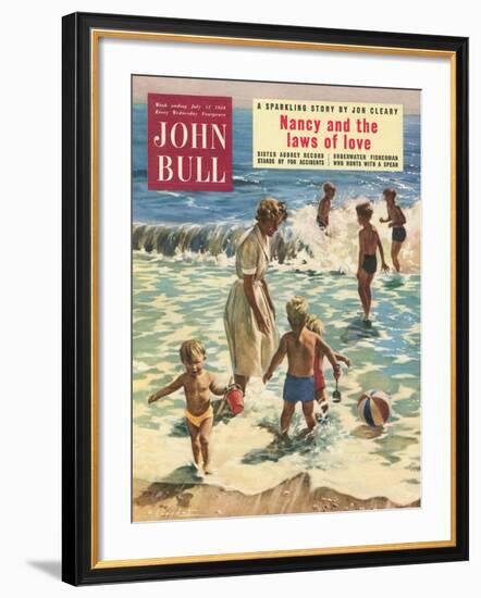 John Bull, Holiday Beaches, Paddling Inflatables, Beach Balls Magazine, UK, 1950-null-Framed Giclee Print