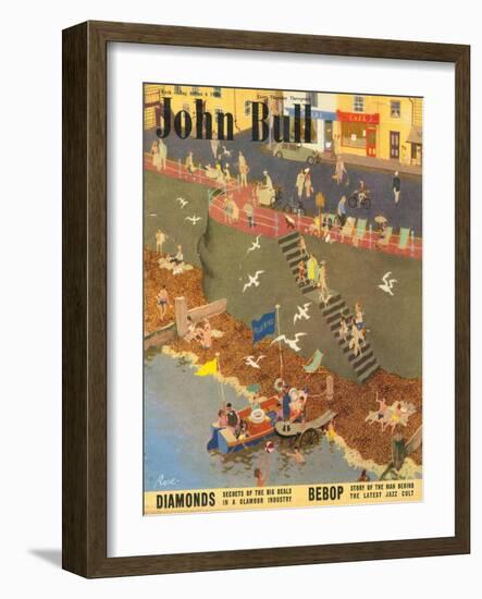 John Bull, Holiday Beaches Seaside Boats Trips Round the Harbor Magazine, UK, 1949-null-Framed Giclee Print