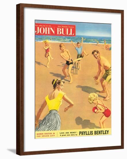 John Bull, Holiday Cricket Beaches Seaside Magazine, UK, 1950-null-Framed Giclee Print