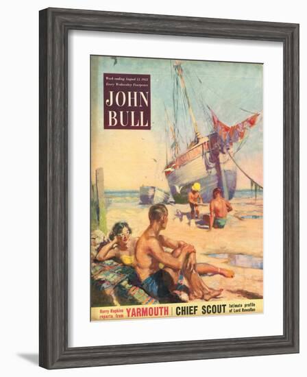 John Bull, Holiday Nautical Boats Beaches Seaside Couples Magazine, UK, 1950-null-Framed Giclee Print