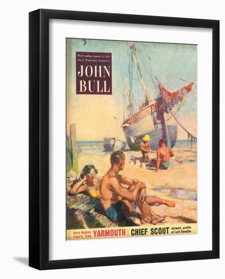 John Bull, Holiday Nautical Boats Beaches Seaside Couples Magazine, UK, 1950-null-Framed Giclee Print