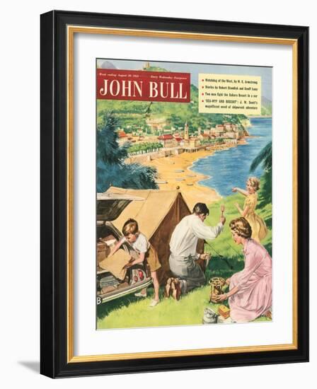 John Bull, Holiday Tents Camping Beaches Seaside Magazine, UK, 1950-null-Framed Giclee Print