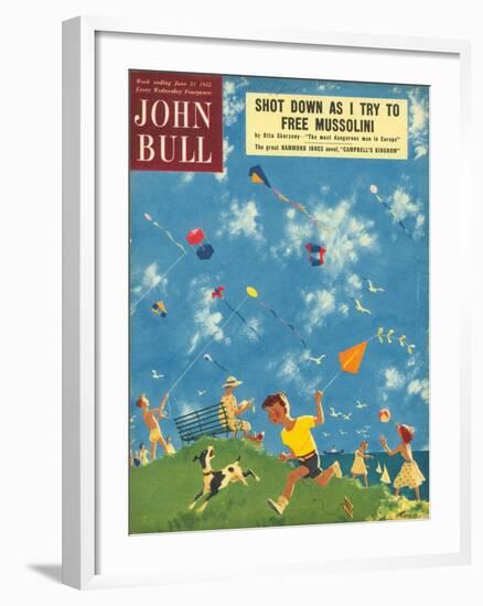 John Bull, Kites, Children Games Magazine, UK, 1950-null-Framed Giclee Print