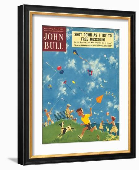 John Bull, Kites, Children Games Magazine, UK, 1950-null-Framed Giclee Print