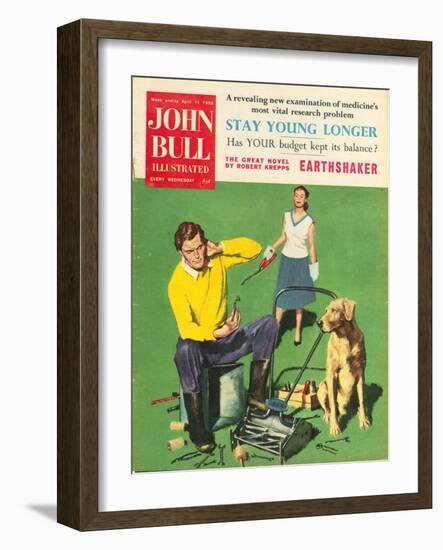 John Bull, Lawnmowers Magazine, UK, 1950-null-Framed Giclee Print