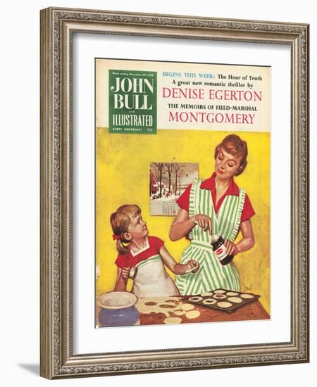 John Bull, Mothers and Daughters Baking Mince Pies Magazine, UK, 1958-null-Framed Giclee Print