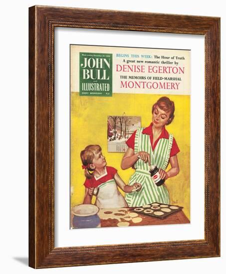 John Bull, Mothers and Daughters Baking Mince Pies Magazine, UK, 1958-null-Framed Giclee Print