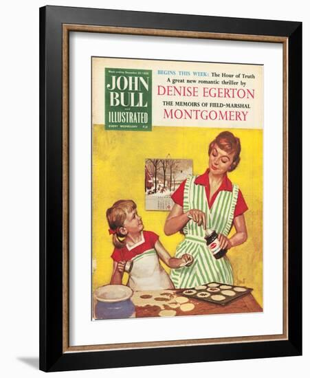 John Bull, Mothers and Daughters Baking Mince Pies Magazine, UK, 1958-null-Framed Giclee Print