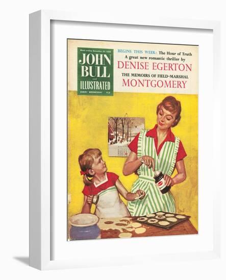 John Bull, Mothers and Daughters Baking Mince Pies Magazine, UK, 1958-null-Framed Giclee Print