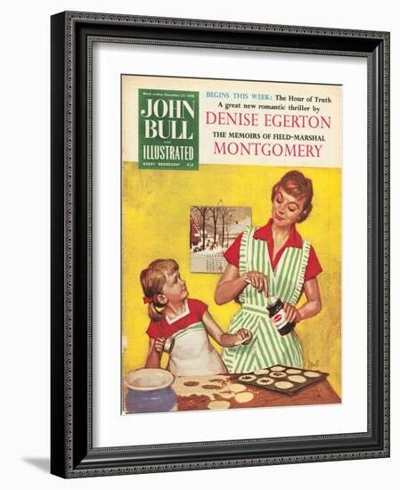 John Bull, Mothers and Daughters Baking Mince Pies Magazine, UK, 1958-null-Framed Giclee Print