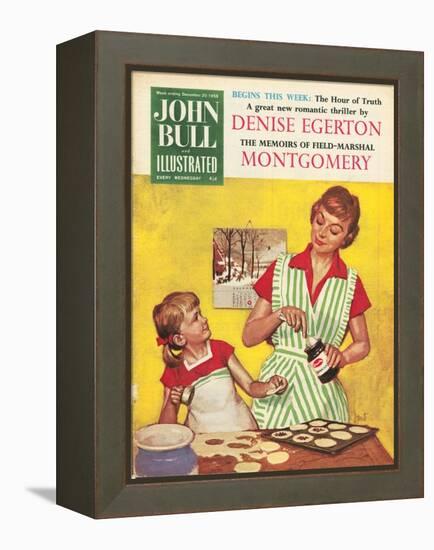 John Bull, Mothers and Daughters Baking Mince Pies Magazine, UK, 1958-null-Framed Premier Image Canvas