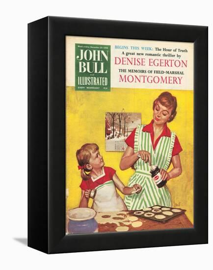 John Bull, Mothers and Daughters Baking Mince Pies Magazine, UK, 1958-null-Framed Premier Image Canvas