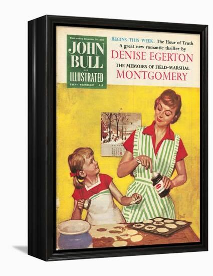 John Bull, Mothers and Daughters Baking Mince Pies Magazine, UK, 1958-null-Framed Premier Image Canvas