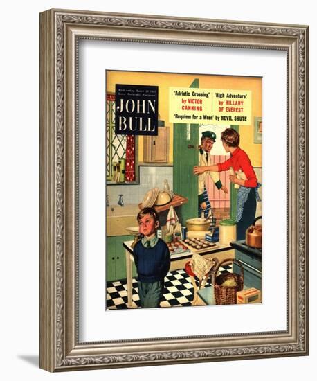 John Bull, Naughty Milkman, Women in Kitchen Magazine, UK, 1955-null-Framed Giclee Print