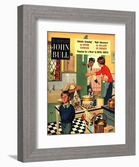 John Bull, Naughty Milkman, Women in Kitchen Magazine, UK, 1955-null-Framed Giclee Print