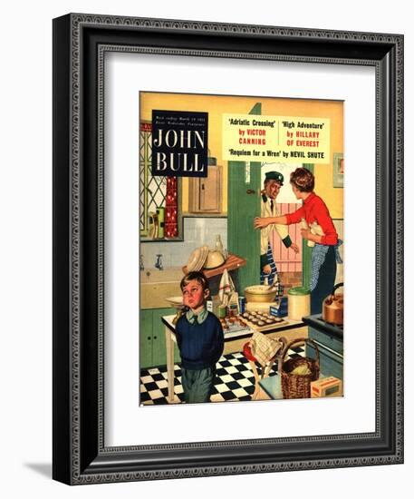 John Bull, Naughty Milkman, Women in Kitchen Magazine, UK, 1955-null-Framed Giclee Print