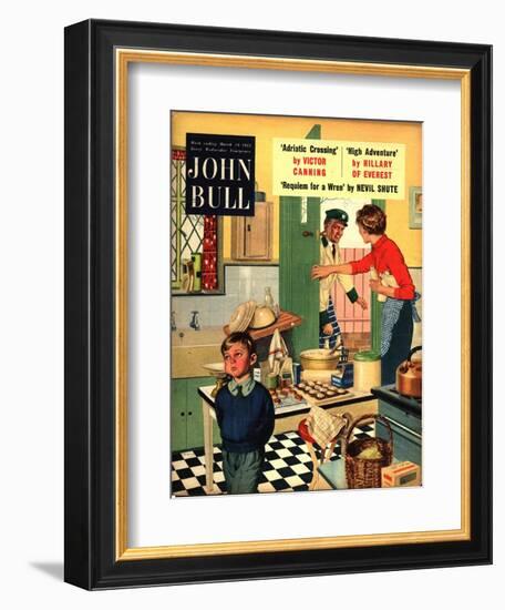 John Bull, Naughty Milkman, Women in Kitchen Magazine, UK, 1955-null-Framed Giclee Print