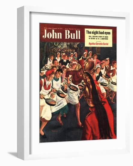 John Bull, Pancakes Day Races Magazine, UK, 1951-null-Framed Giclee Print