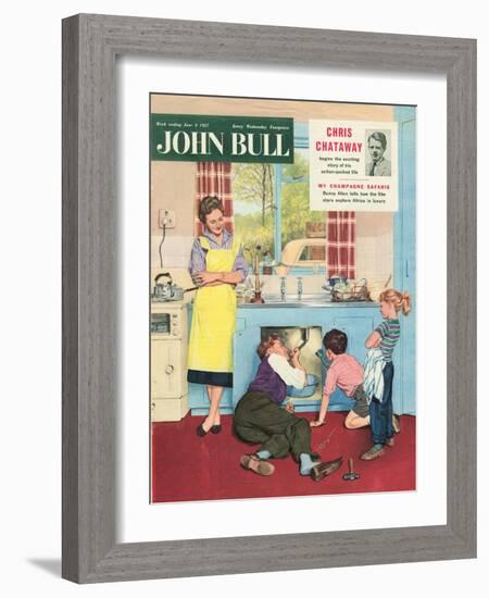 John Bull, Plumbers Plumbing DIY Mending Kitchens Sinks Magazine, UK, 1950-null-Framed Giclee Print