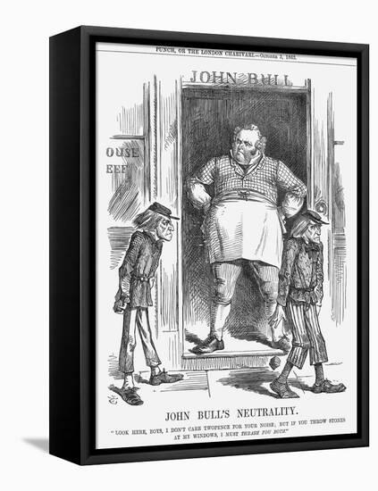 John Bull's Neutrality, 1863-John Tenniel-Framed Premier Image Canvas