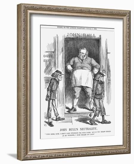 John Bull's Neutrality, 1863-John Tenniel-Framed Giclee Print