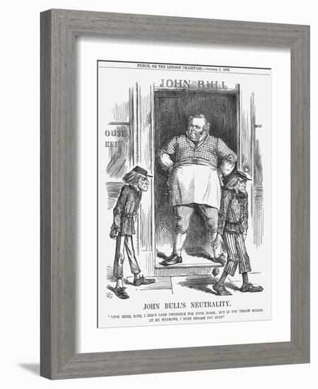 John Bull's Neutrality, 1863-John Tenniel-Framed Giclee Print