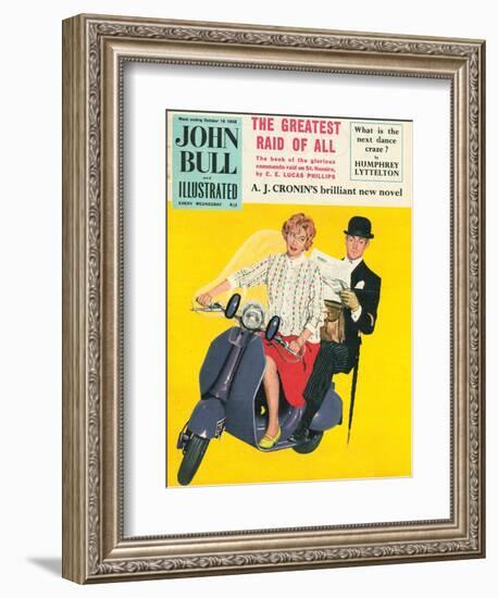 John Bull, Scooters City Gents Bowler Hats Commuters Magazine, UK, 1958-null-Framed Giclee Print