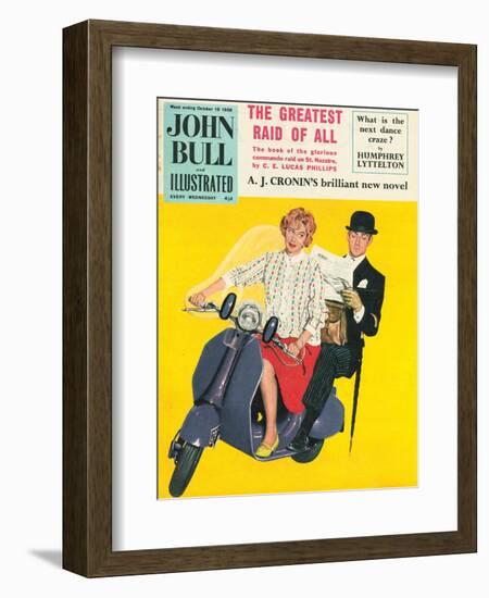 John Bull, Scooters City Gents Bowler Hats Commuters Magazine, UK, 1958-null-Framed Giclee Print