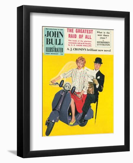 John Bull, Scooters City Gents Bowler Hats Commuters Magazine, UK, 1958-null-Framed Giclee Print