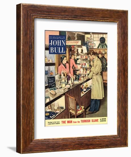 John Bull, Shopping Cosmetic Counter Make-Up Makeup Womens Magazine, UK, 1953-null-Framed Giclee Print