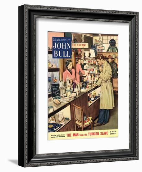 John Bull, Shopping Cosmetic Counter Make-Up Makeup Womens Magazine, UK, 1953-null-Framed Giclee Print