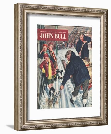 John Bull, Snow Ice Cold Road Sweepers Winter Seasons Magazine, UK, 1957-null-Framed Giclee Print