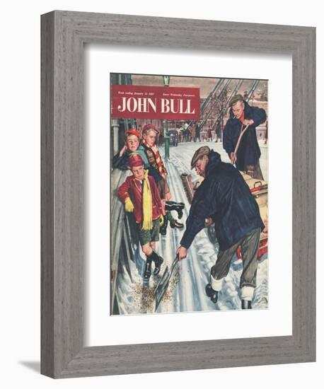 John Bull, Snow Ice Cold Road Sweepers Winter Seasons Magazine, UK, 1957-null-Framed Giclee Print