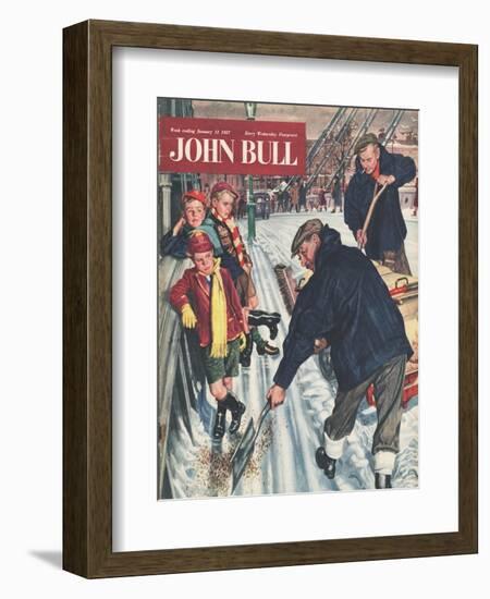 John Bull, Snow Ice Cold Road Sweepers Winter Seasons Magazine, UK, 1957-null-Framed Giclee Print