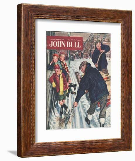 John Bull, Snow Ice Cold Road Sweepers Winter Seasons Magazine, UK, 1957-null-Framed Giclee Print