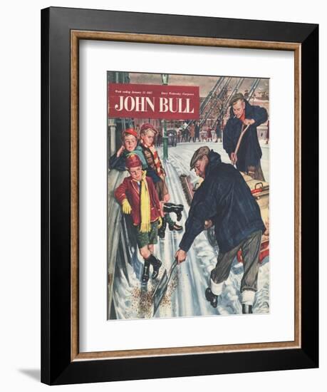 John Bull, Snow Ice Cold Road Sweepers Winter Seasons Magazine, UK, 1957-null-Framed Giclee Print