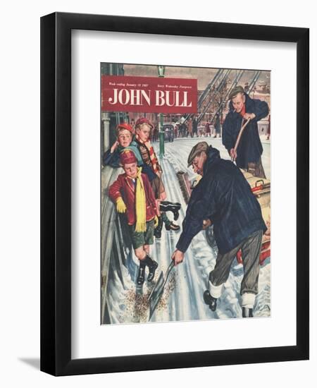 John Bull, Snow Ice Cold Road Sweepers Winter Seasons Magazine, UK, 1957-null-Framed Giclee Print