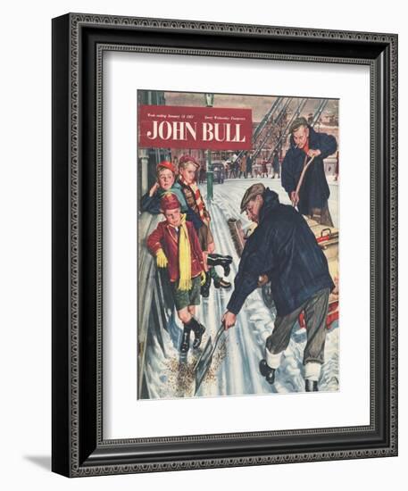 John Bull, Snow Ice Cold Road Sweepers Winter Seasons Magazine, UK, 1957-null-Framed Giclee Print