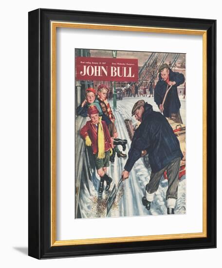 John Bull, Snow Ice Cold Road Sweepers Winter Seasons Magazine, UK, 1957-null-Framed Giclee Print