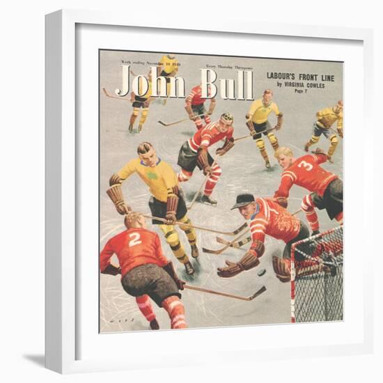 John Bull, Snow Ice Hockey Winter Seasons Magazine, UK, 1949-null-Framed Giclee Print