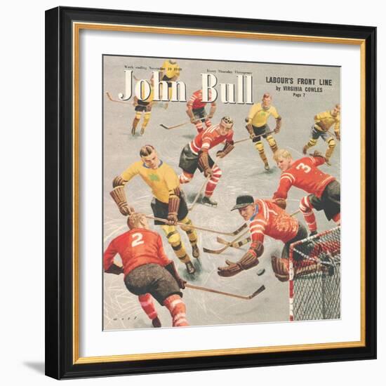 John Bull, Snow Ice Hockey Winter Seasons Magazine, UK, 1949-null-Framed Giclee Print