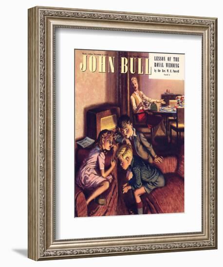 John Bull, Teatime Tea Time Listening To the Radios Mothers Magazine, UK, 1947-null-Framed Giclee Print